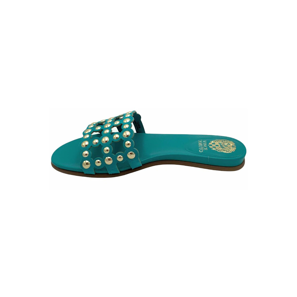 Vince Camuto Leather Studded Slide Sandals Ellanna Cozumel - Medium - Picture 3 of 5